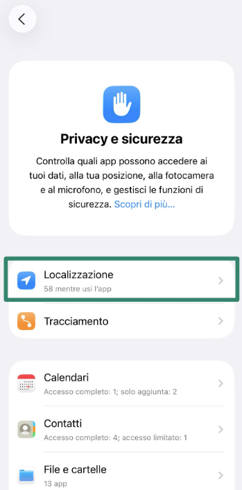 Privacy & Security settings with Location Services selected.