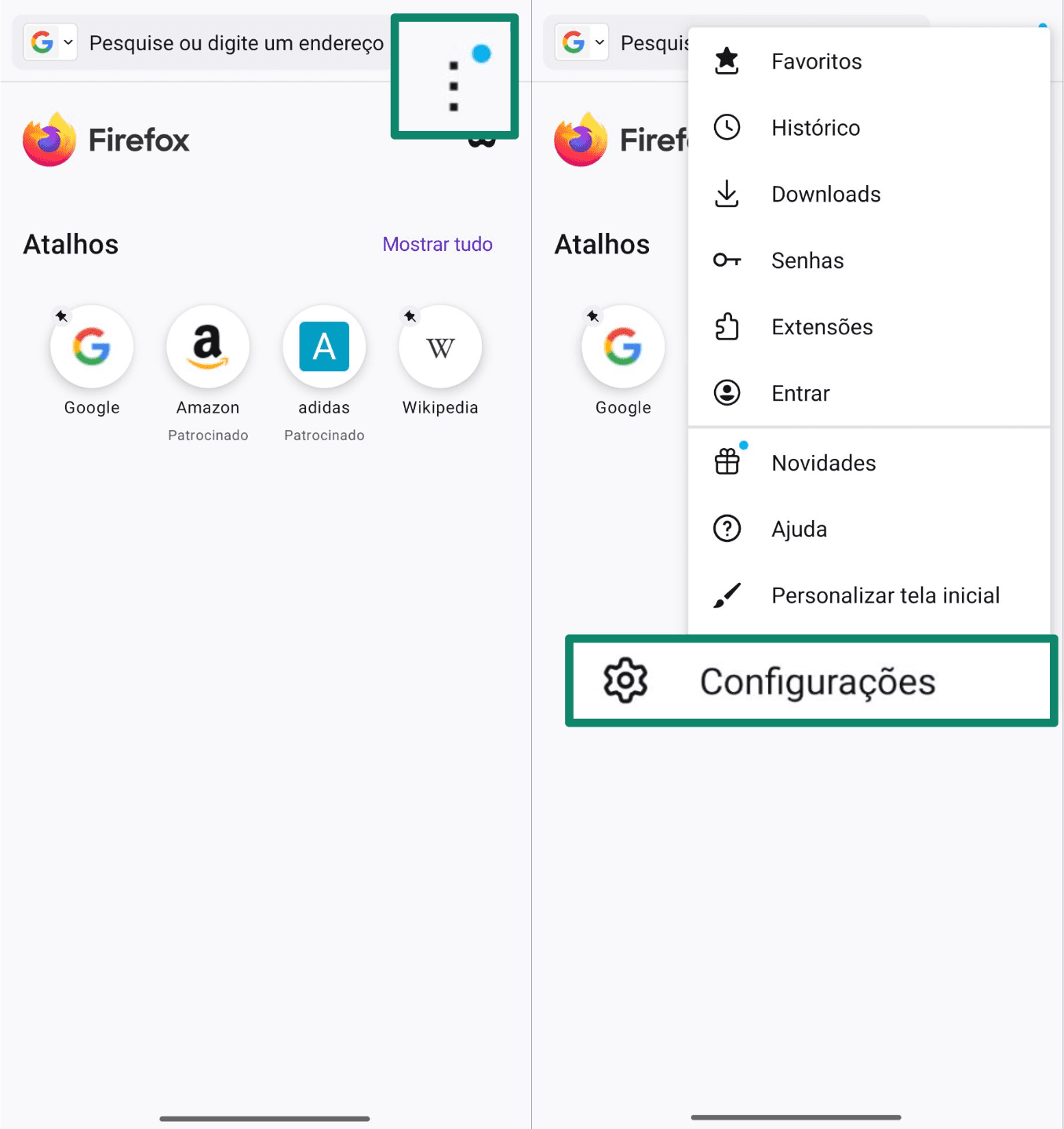 Open Firefox And Tap The Three Dots Pt