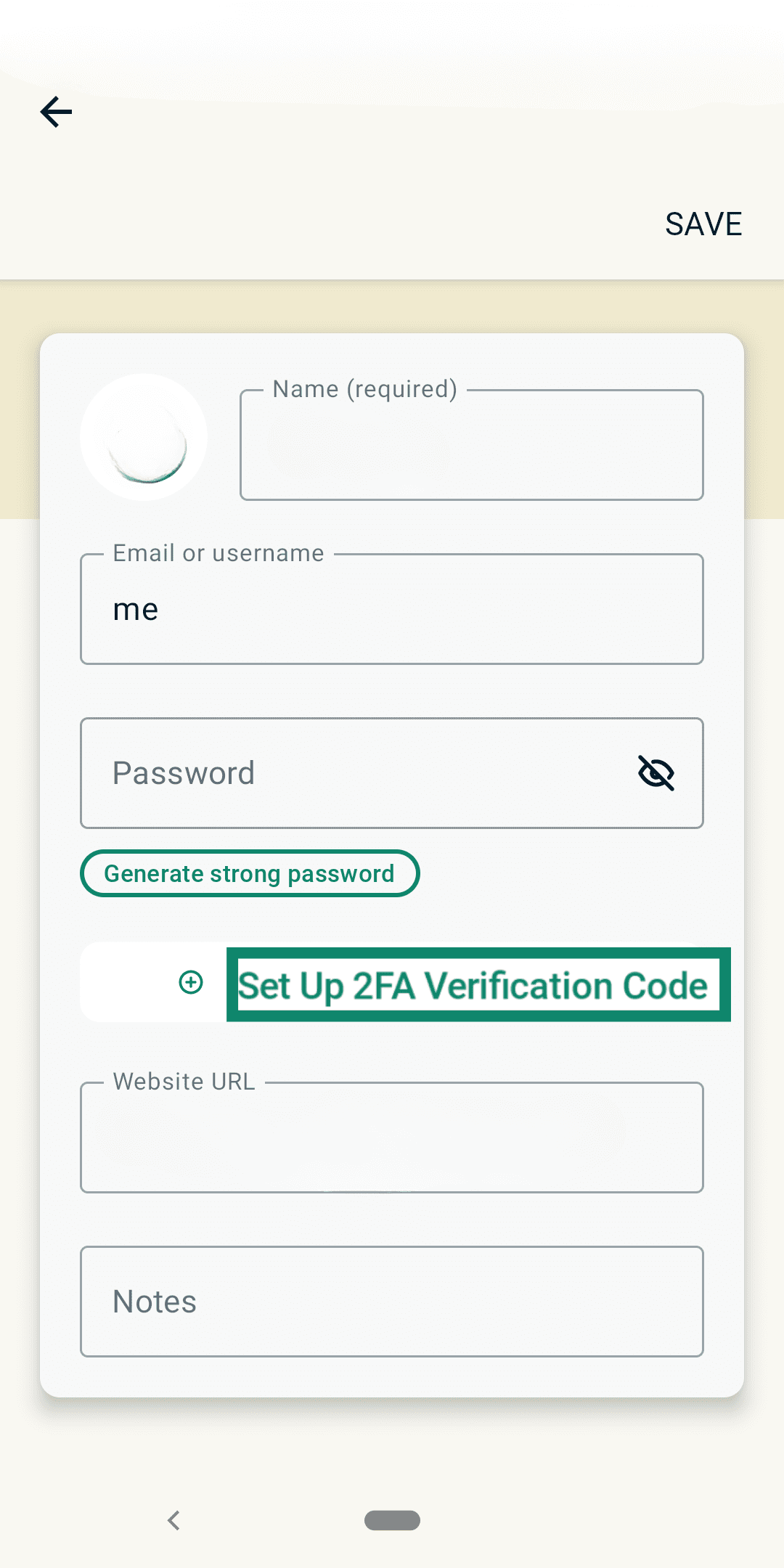The Set up 2FA Verification Code option in ExpressVPN Keys.