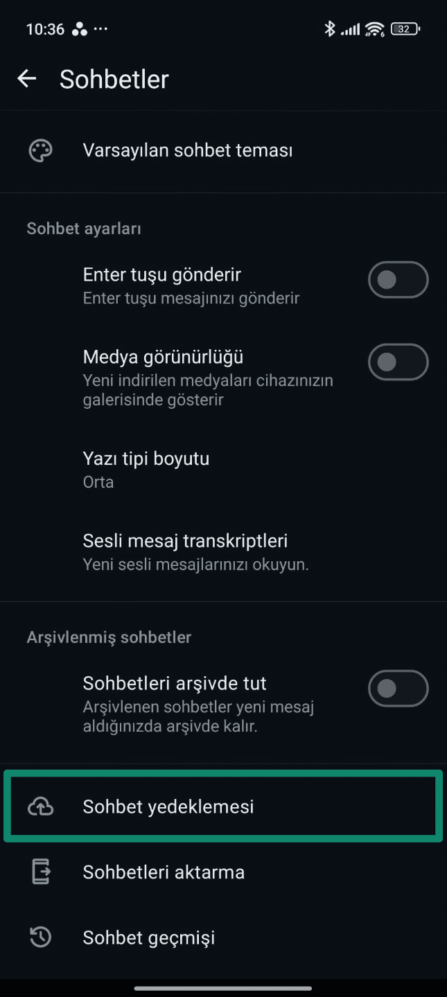 Tap Chat Backup Tr