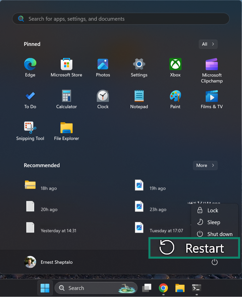 Restart your PC to finalize network changes.