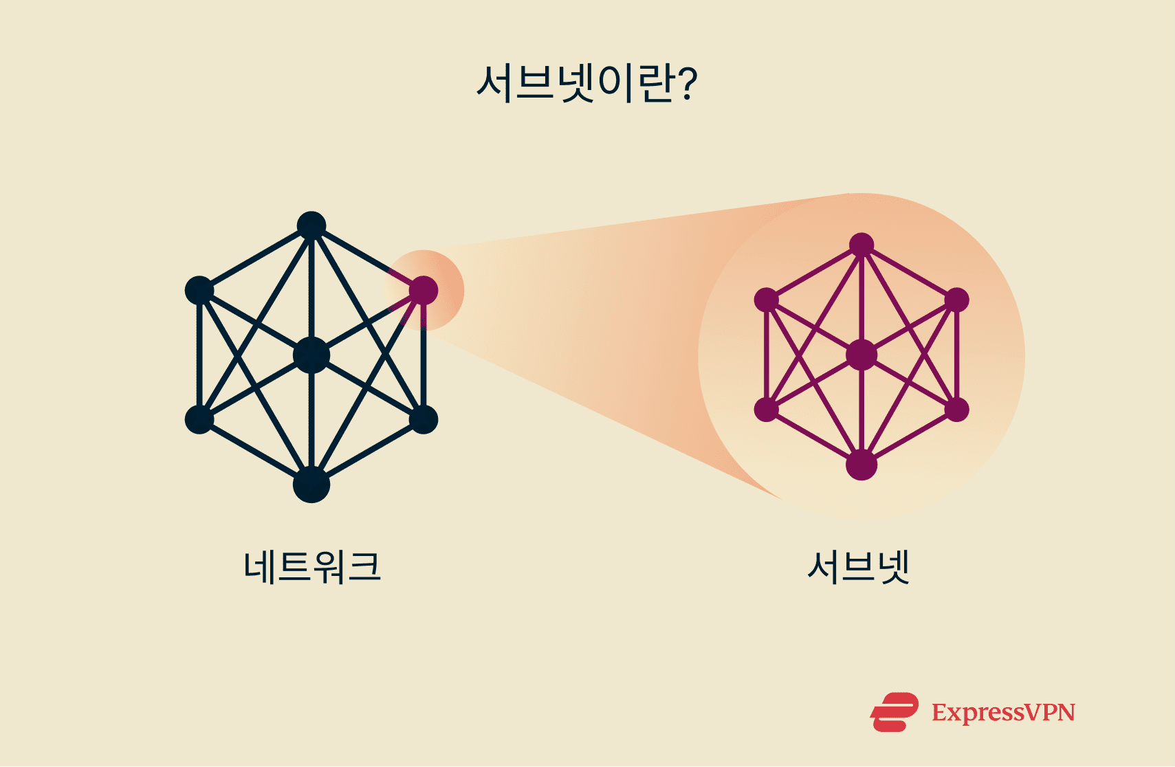 Infographic illustrating how a subnet is a subsection of a network.