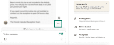 Airbnb Messages screen showing three dots.