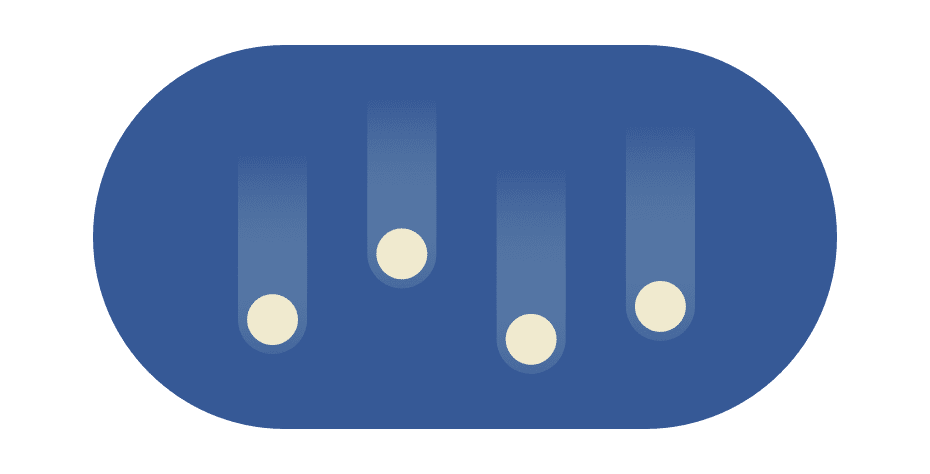 Cuatro puntos que caen.