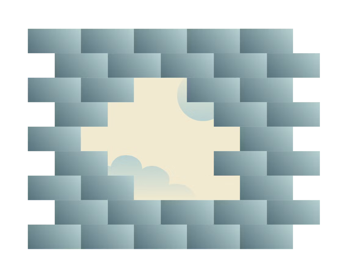 Muro di mattoni con un'apertura.