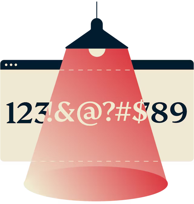 Kryptera din anslutning: Siffror ersätts av slumpmässiga tecken på en skärm i ljuset, vilket innebär kryptering.