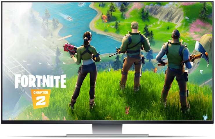 Ekran Geforce Now z Fortnite