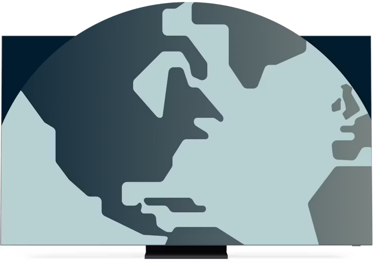 Ekran pokazujący część świata wychodzącego z niego.