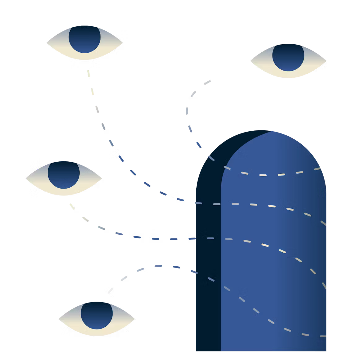 Øyne ser gjennom en døråpning.