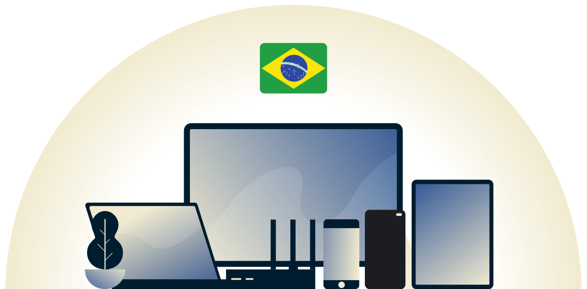 VPN de Brasil protegiendo a varios dispositivos.