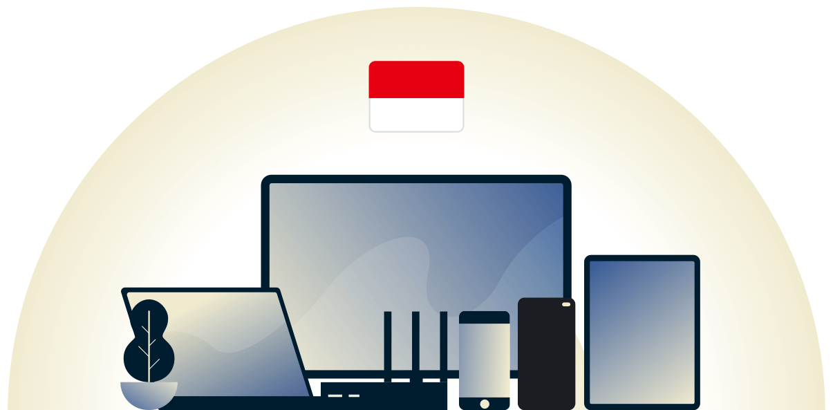 Indonézia VPN, amely számos eszközt véd.