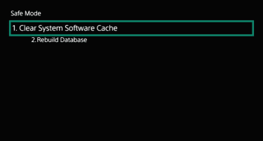 Clear system software cache settings on PlayStation 5.