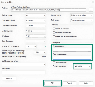 How to password-lock a 7-zip archive.