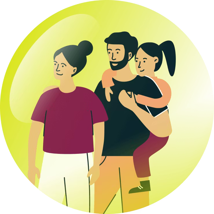 ครอบครัวได้รับการป้องกันในฟองน้ำ